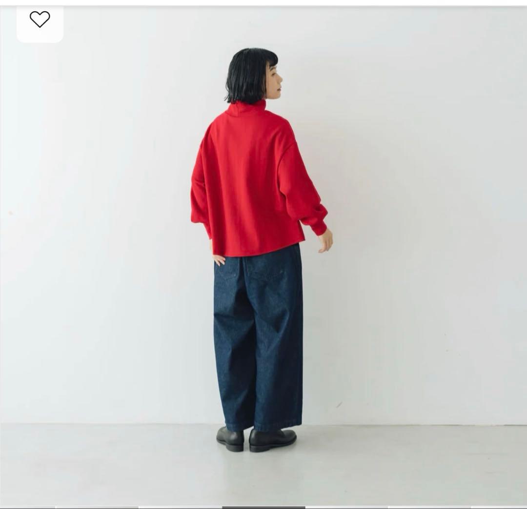 くらすこと+to 大人の定番ハイネック レッド 赤 今期
