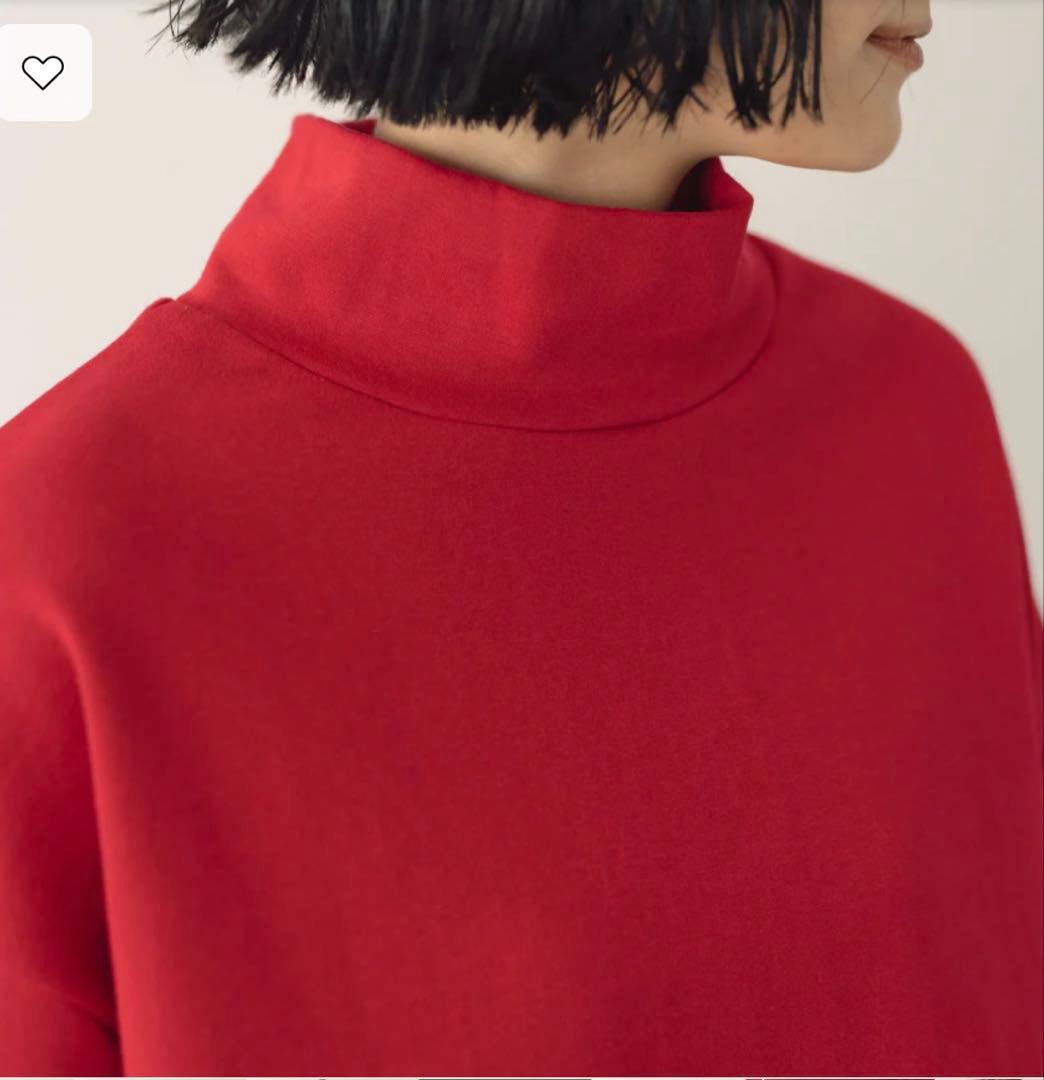 くらすこと+to 大人の定番ハイネック レッド 赤 今期