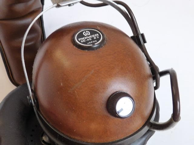 Pioneer SE-45 有線ヘッドホン ブラウンレザー　レトロ