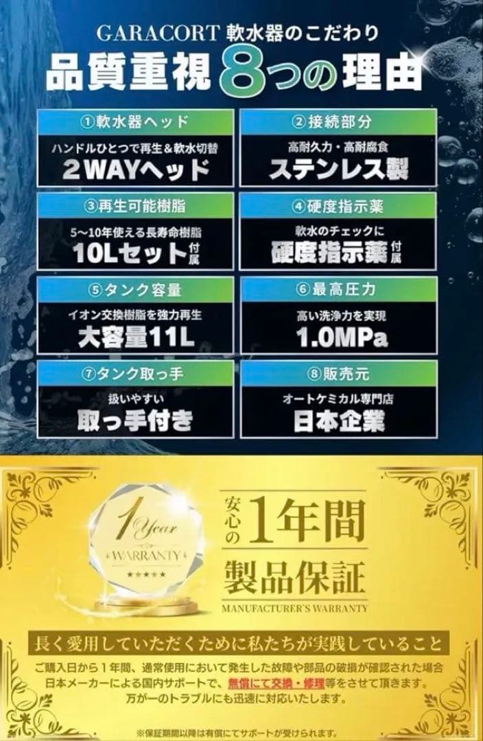 ガラコート 洗車用 軟水器 11L