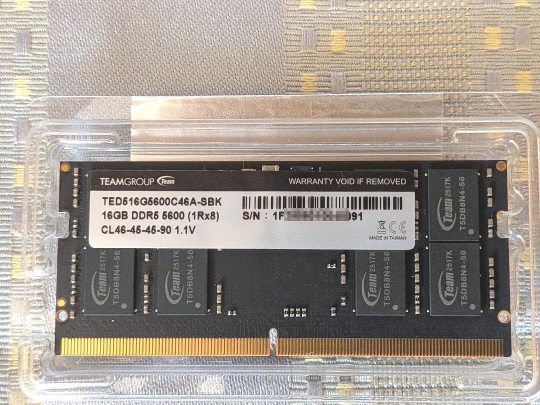 TEAMGROUP Elite DDR5 16GB 5600MHz 1枚