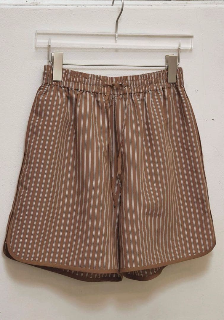 TODAYFUL ブラウンストライプ カジュアルショートパンツ