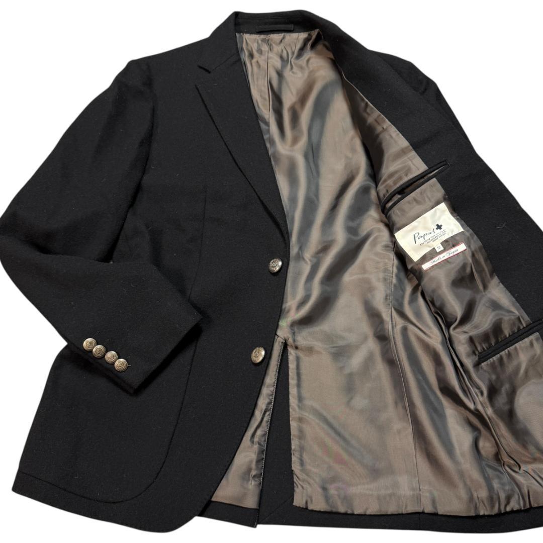 3799 美品 Papas+ パパスプラス テーラードジャケット キャメル 黒