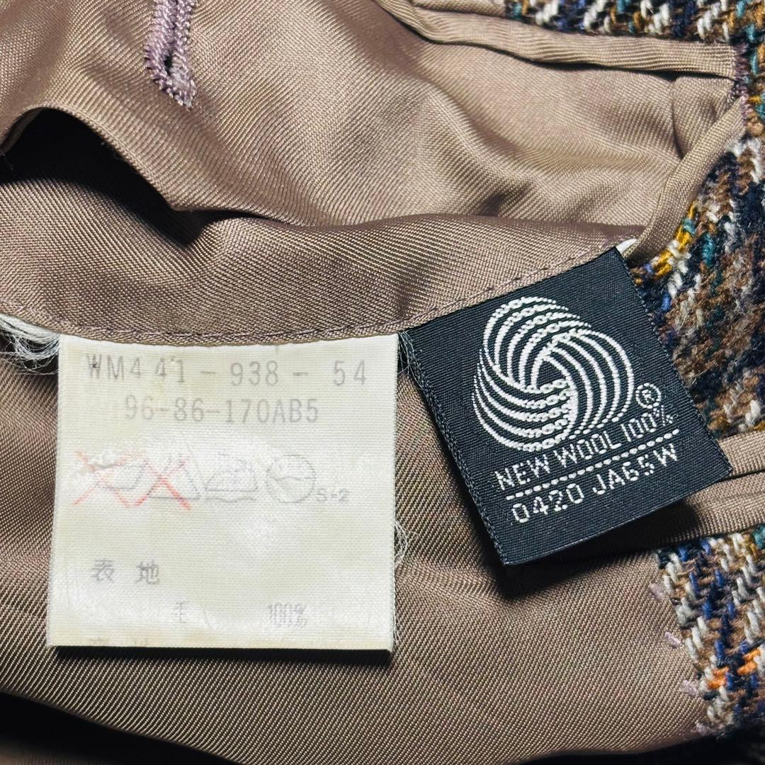 90s バーバリー ウール カシミヤ ツイード ジャケット チェック AB5