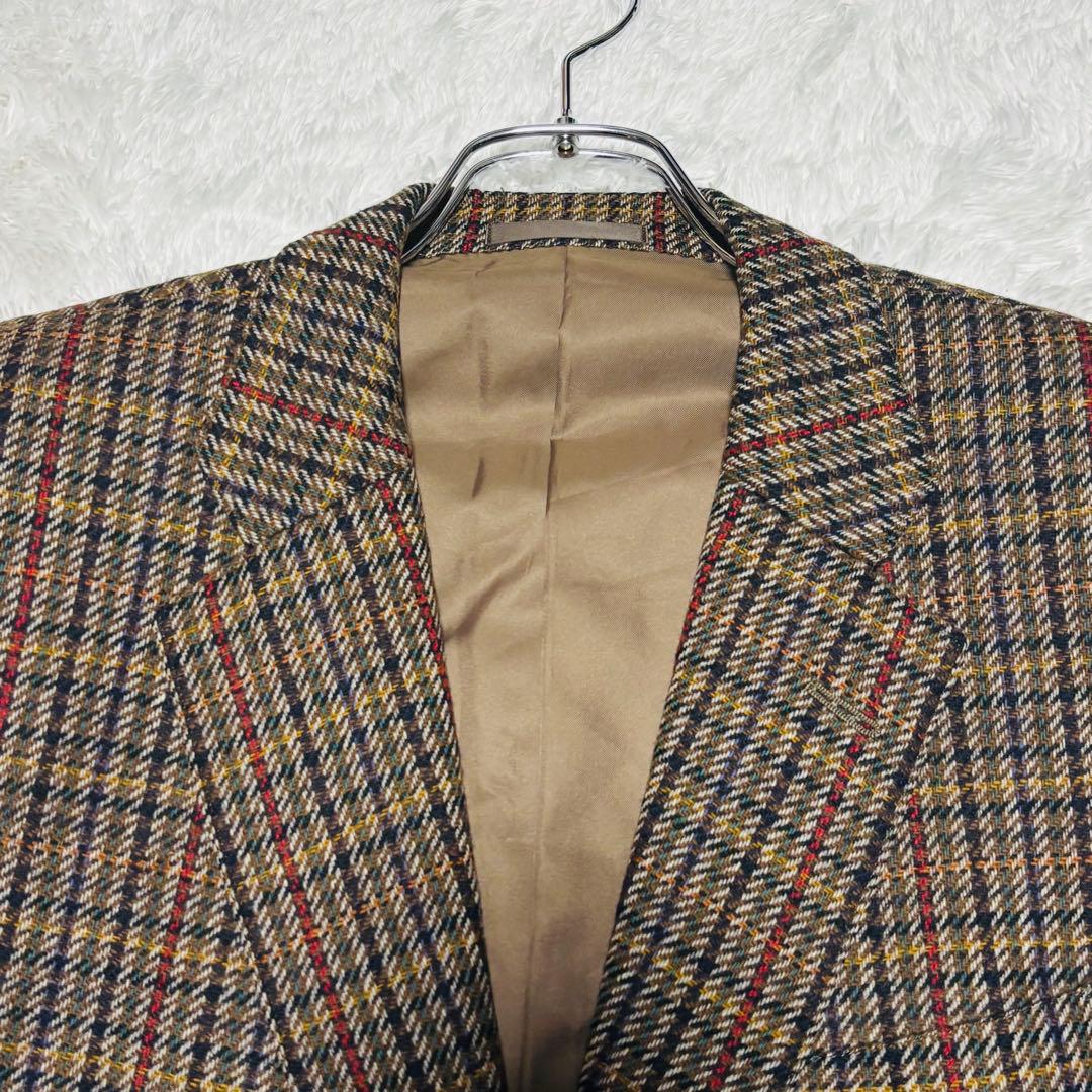 90s バーバリー ウール カシミヤ ツイード ジャケット チェック AB5