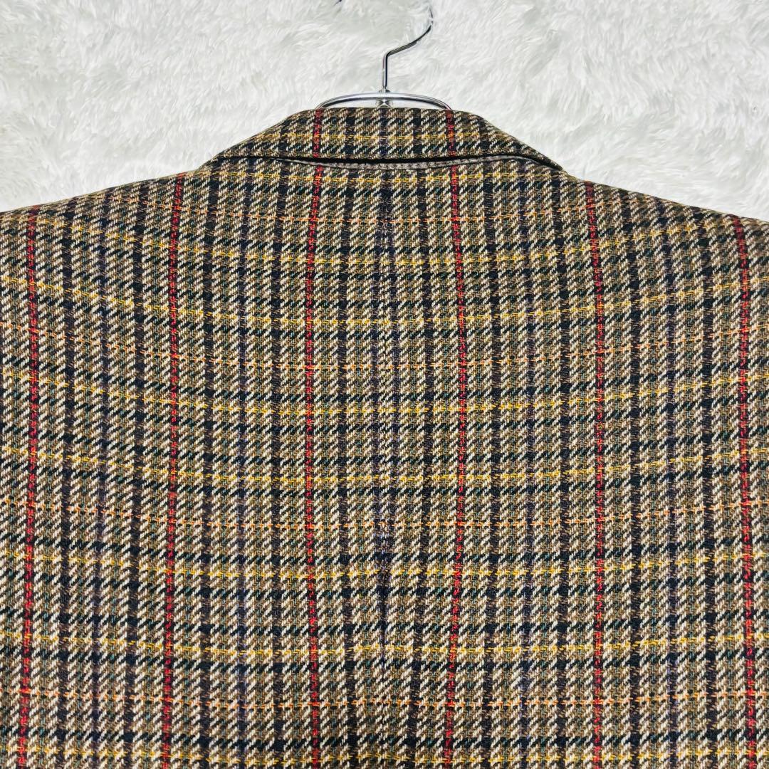 90s バーバリー ウール カシミヤ ツイード ジャケット チェック AB5