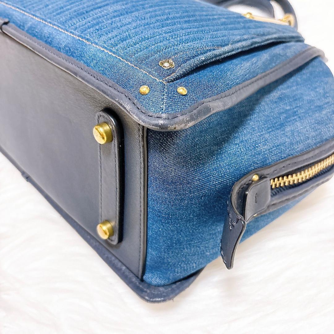 希少　コーチ　ドリーマー　ハンドバッグ　2way デニム×レザー　青