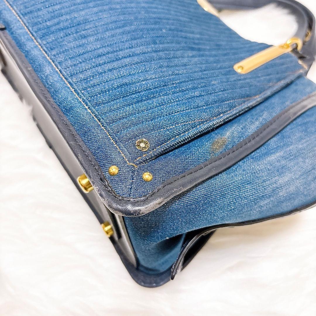 希少　コーチ　ドリーマー　ハンドバッグ　2way デニム×レザー　青