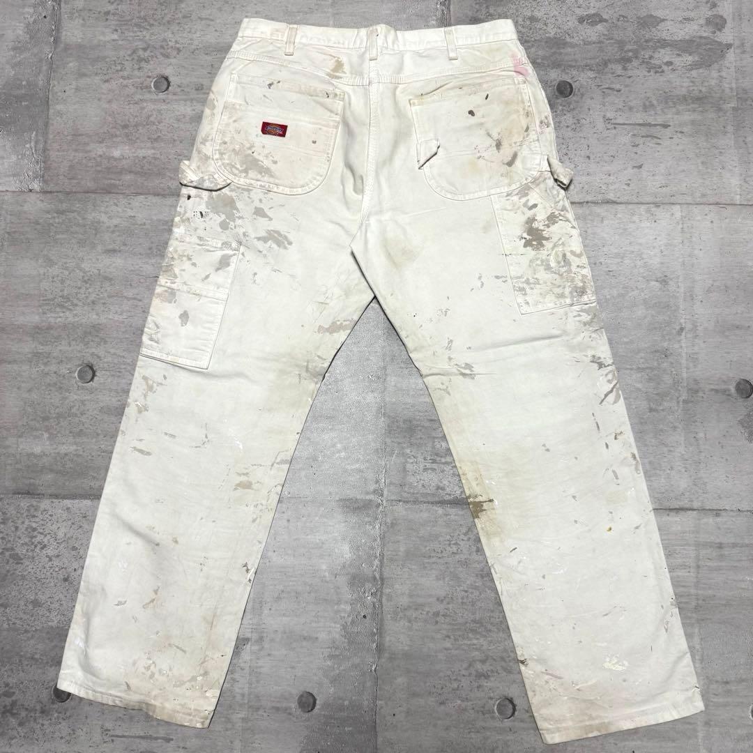 00s Dickies ホワイトペインターパンツ w36 ペンキ オイル アート