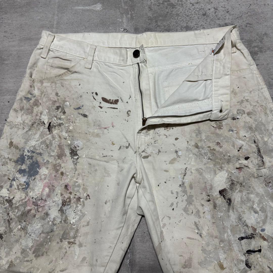 00s Dickies ホワイトペインターパンツ w36 ペンキ オイル アート