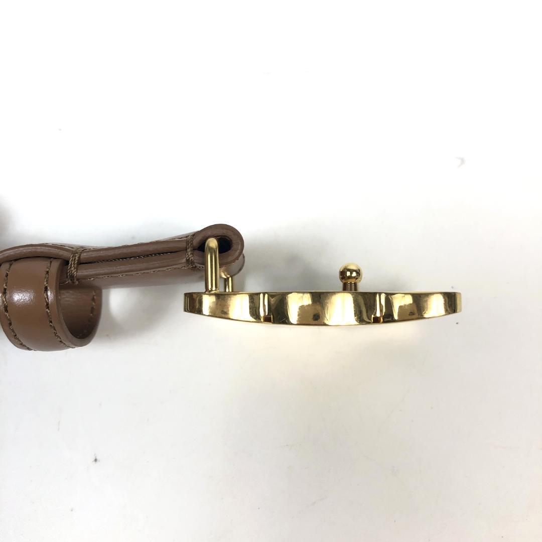 10F387 CELINE セリーヌ トリオンフ ベルト 70 茶系 革