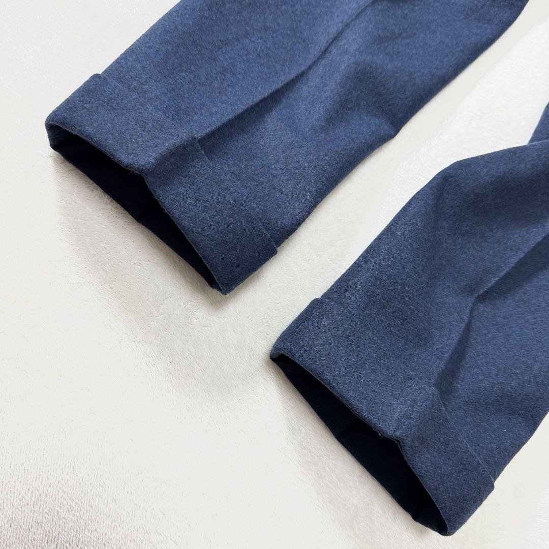 美品 INCOTEX ウール100% スラックス slowear ネイビー 44
