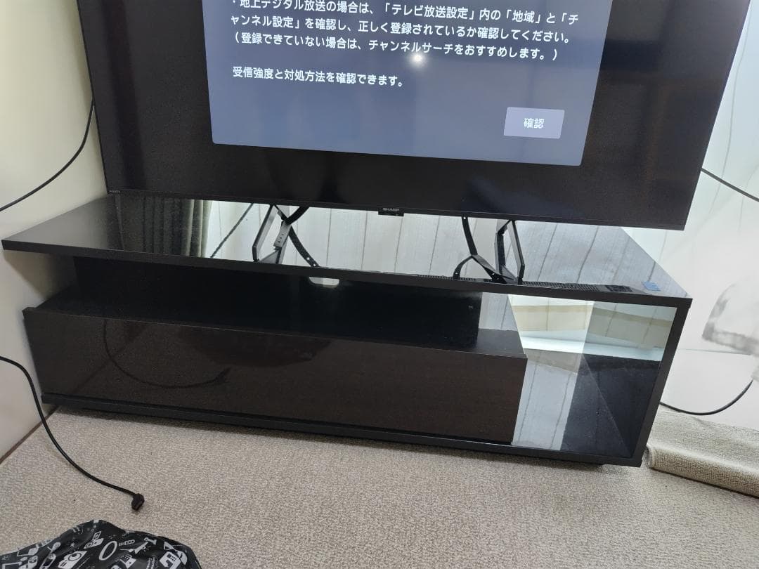 な*～様 大型画面55インチ、SHARP テレビ台 チューナー設定中