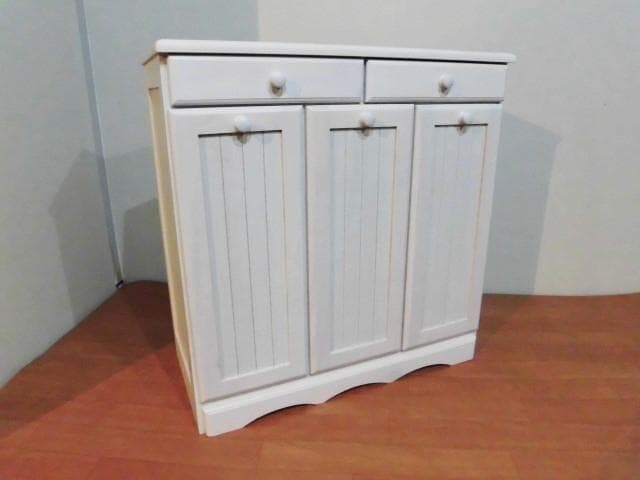 送料無料/アウトレット/新品★カントリー調★分別ダストボックス（3分別）ホワイト