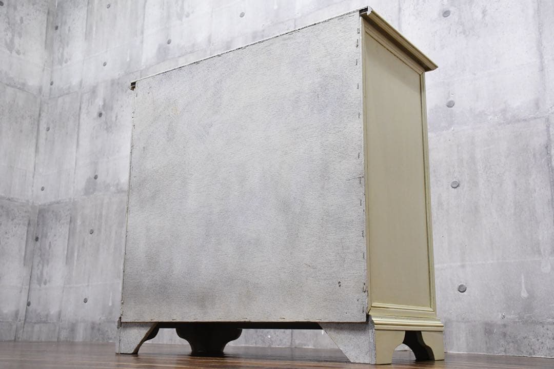 EFK19 アンティーク調 4段 サイドチェスト 勿忘草 わすれな草 ペイント