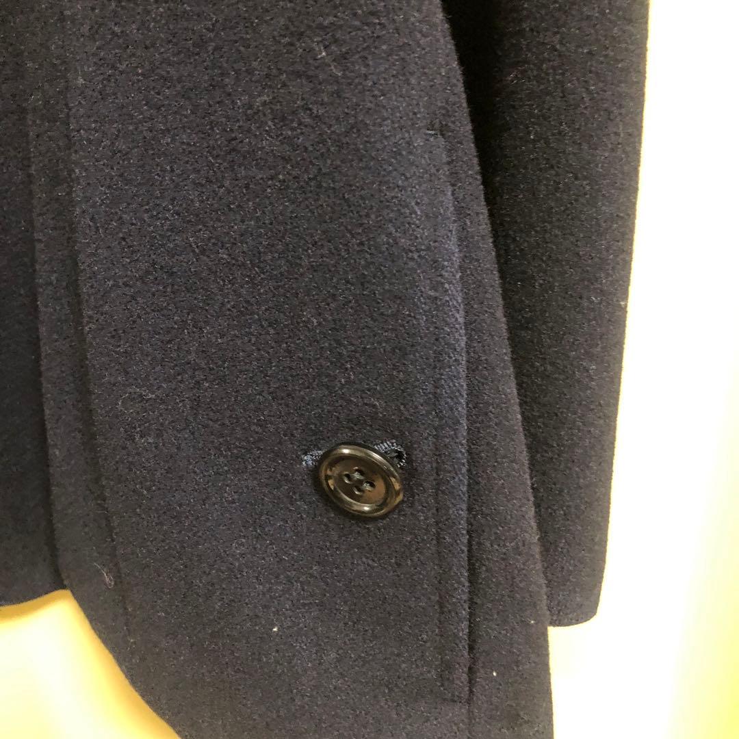 ヨウジヤマモト　ネイビー ウール混合 ピーコート