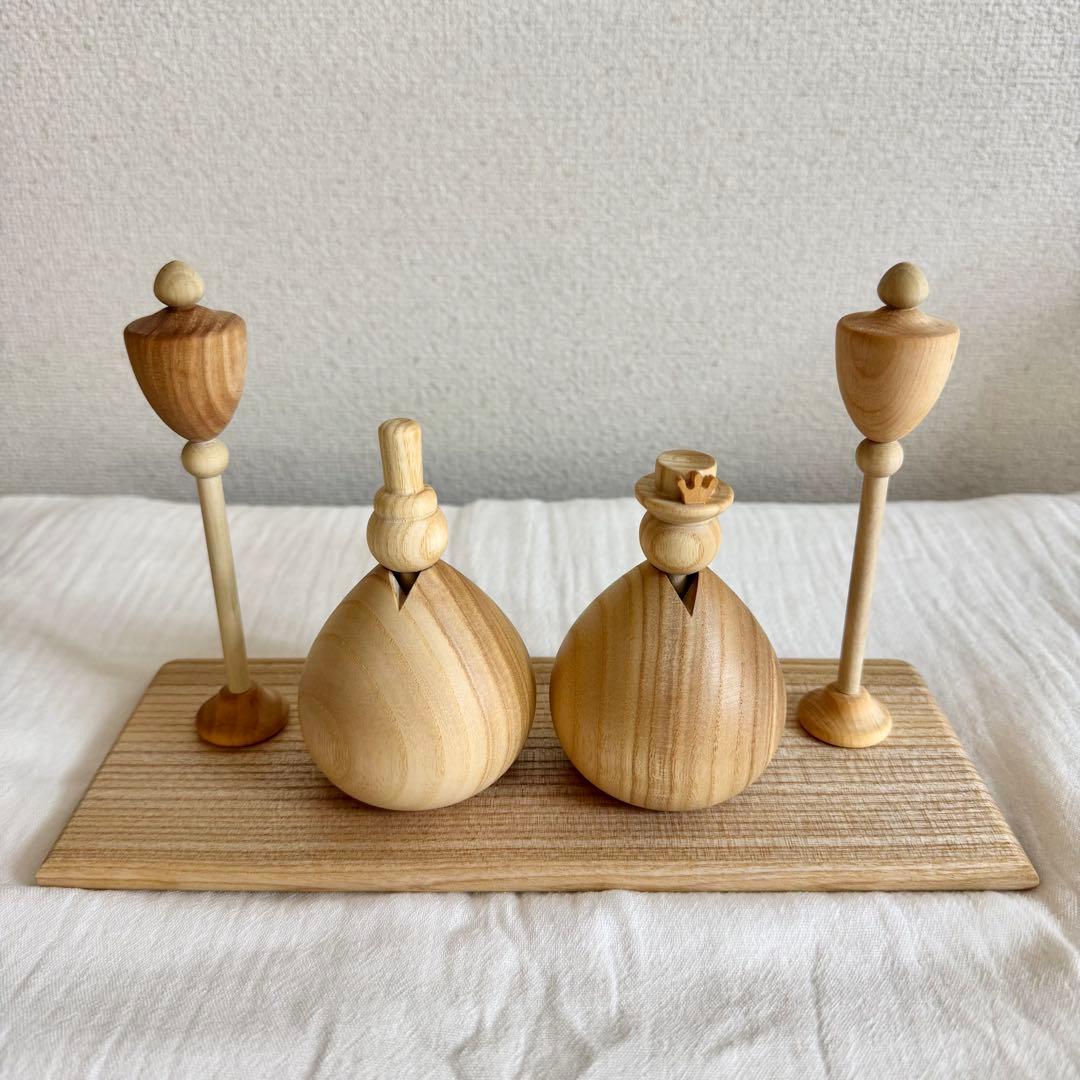 【美品】 lemi toys 木製 ひな人形 雛人形 ハンドメイド ウッド