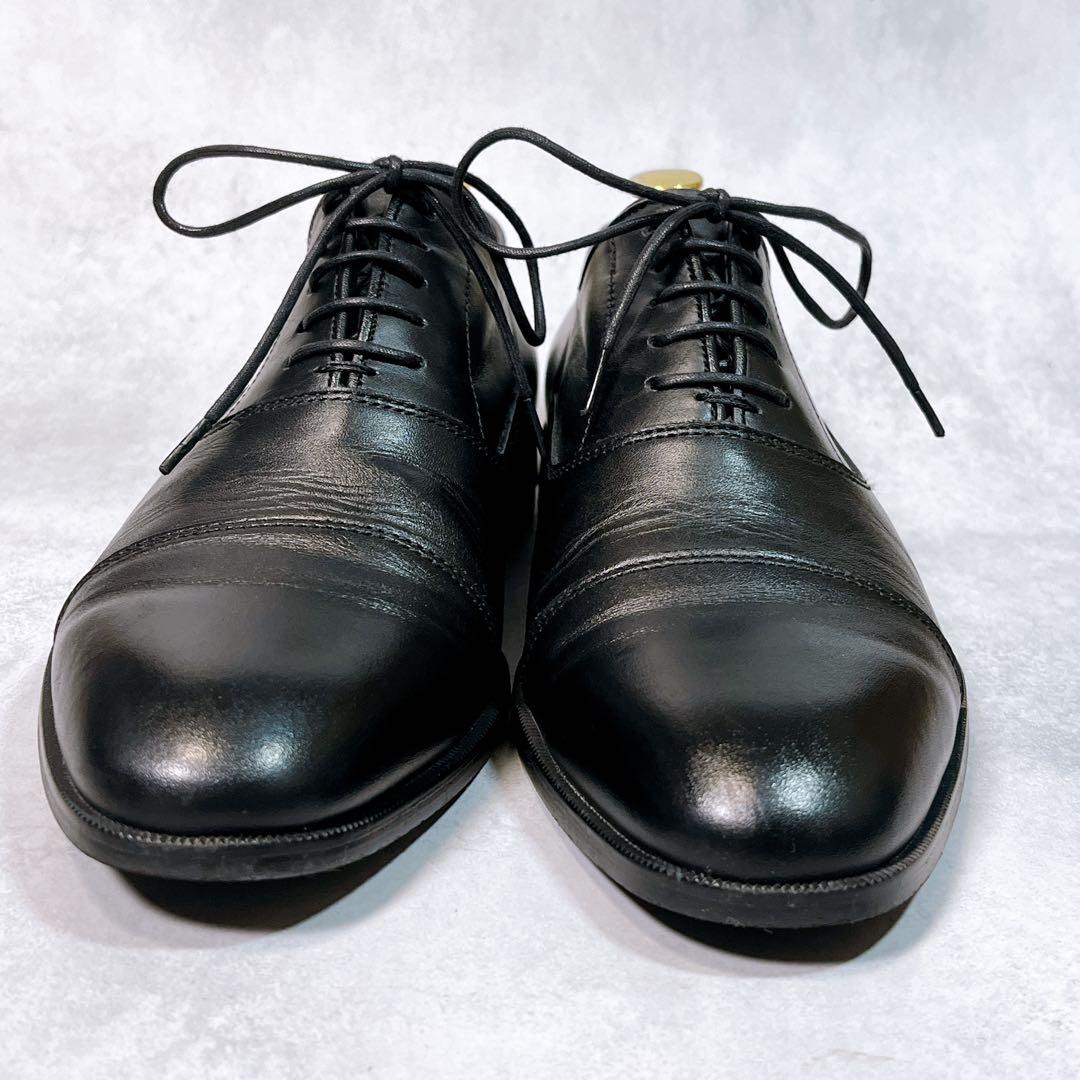 ☆美品☆【リーガル】ストレートチップ (24.5) V075 内羽根 ブラック