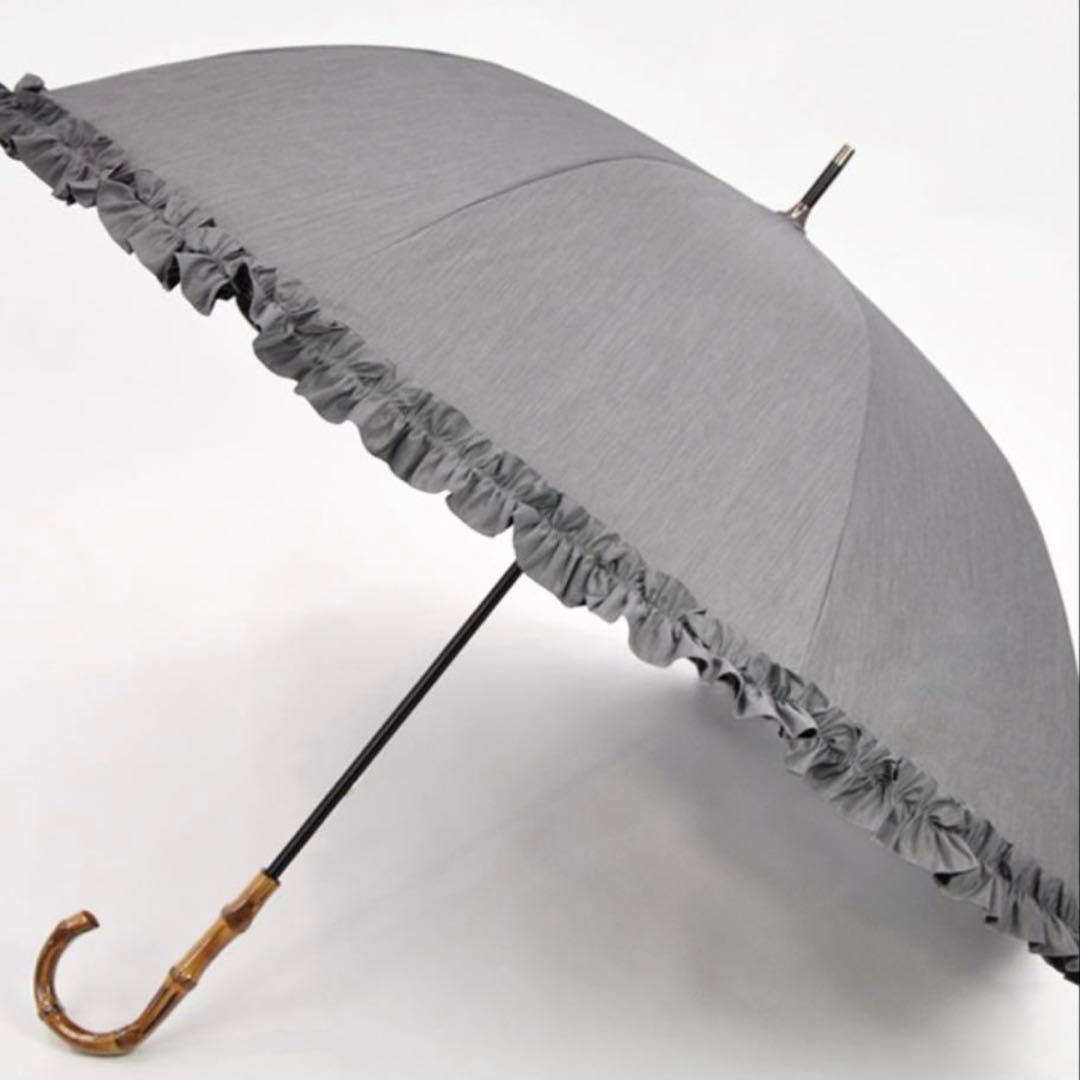 サンバリア100 日傘 長傘 フリル長傘 M　フロスト