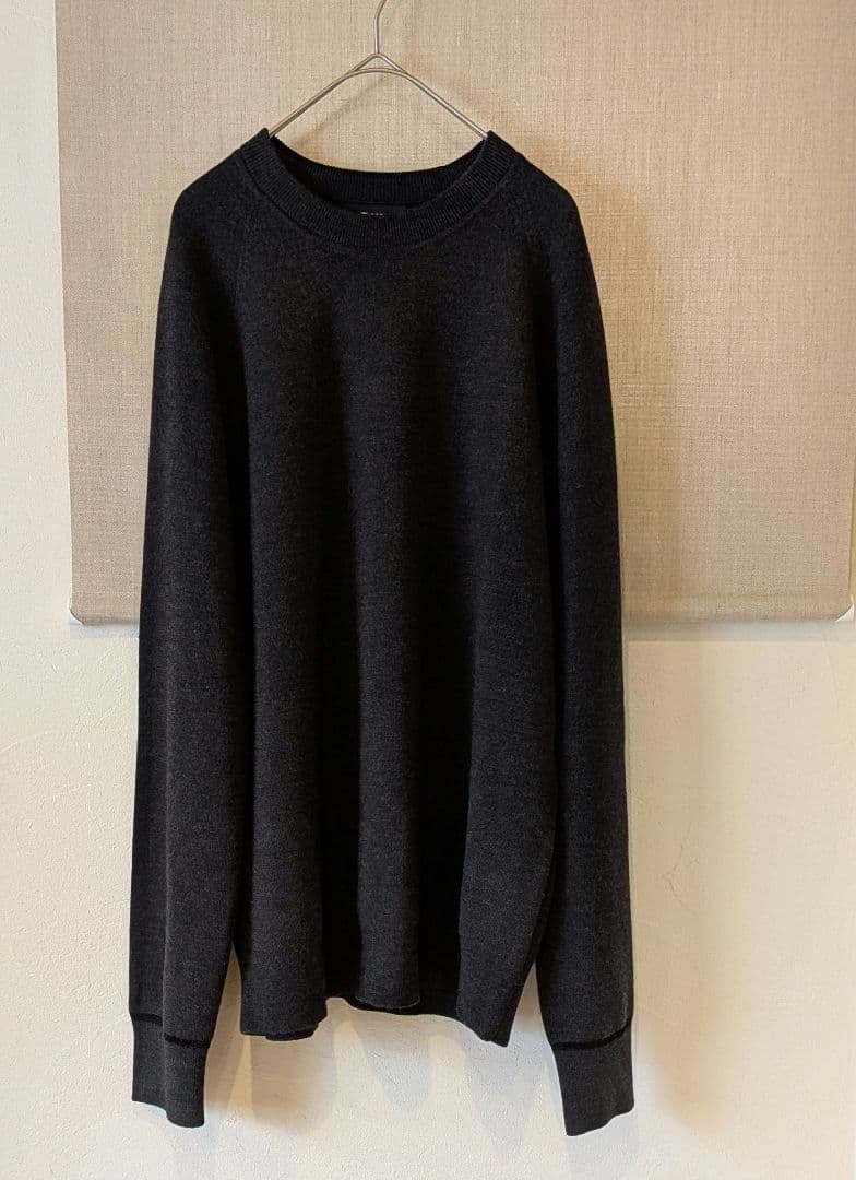 【美品】Theory メリノウール クルーネックニット ウォッシャブル グレー