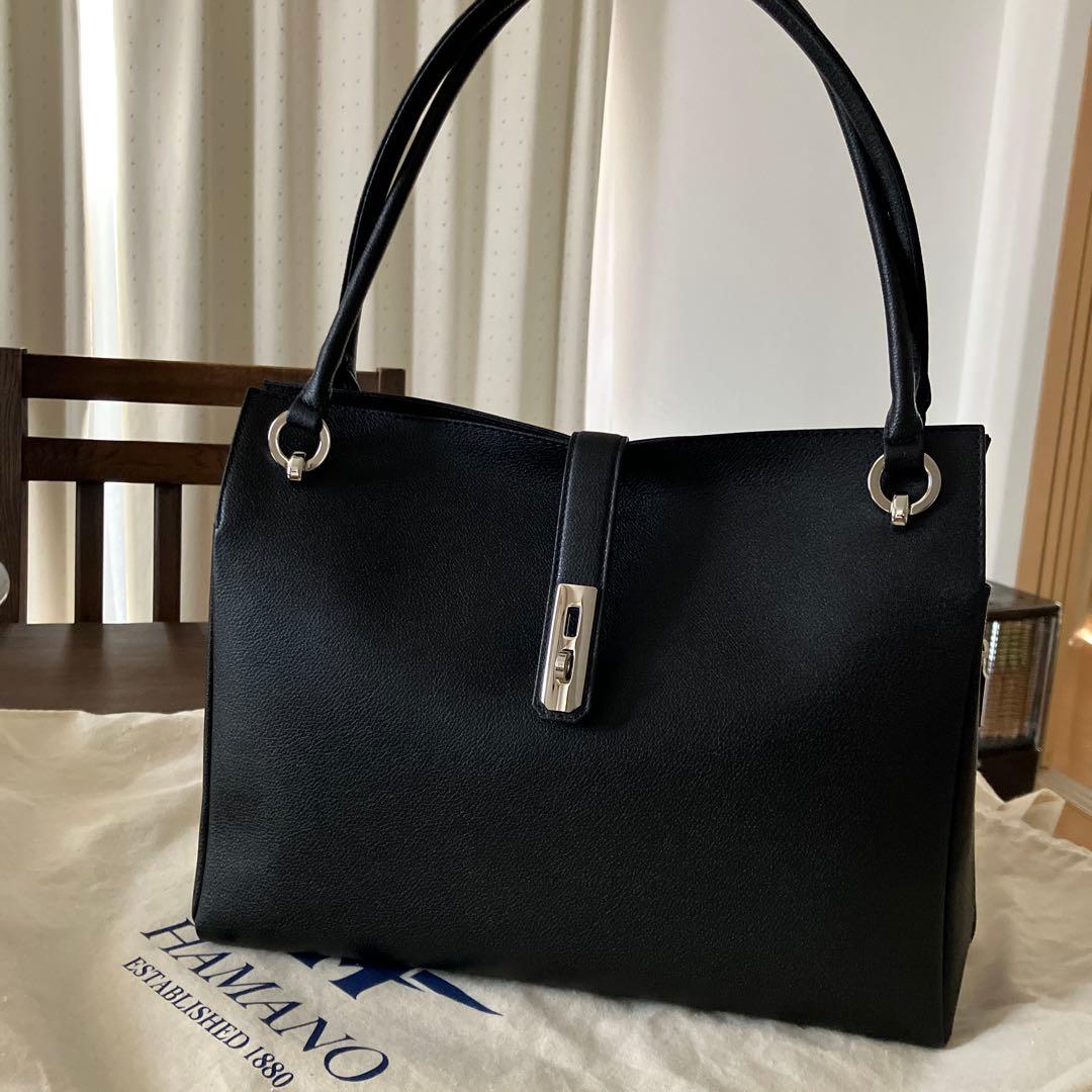 濱野皮革工藝　ディライト　トートバッグ　ブラック　シルバー金具