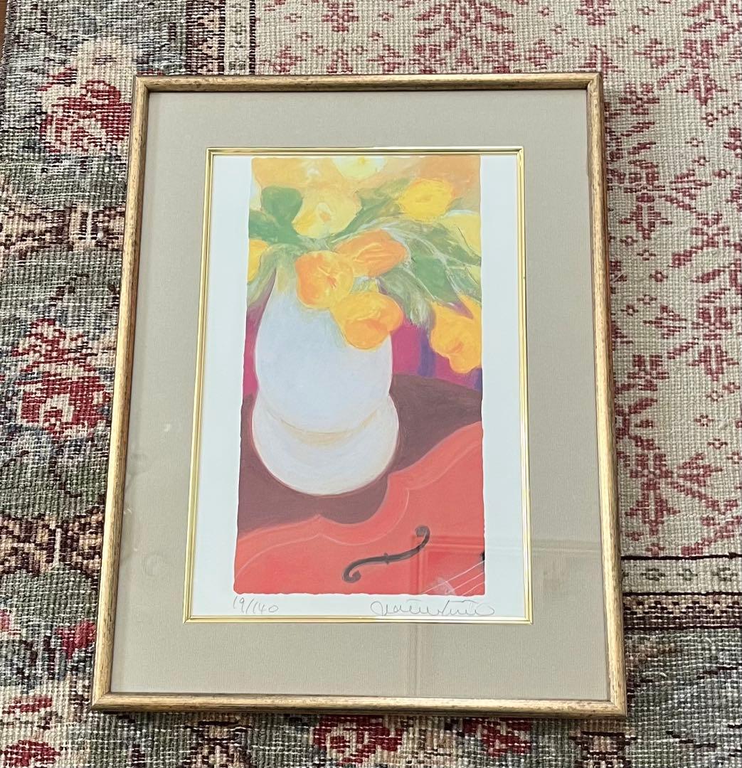 限定版画　額入り　エディション番号、証明書.直筆サイン19/140 ジニー・キム