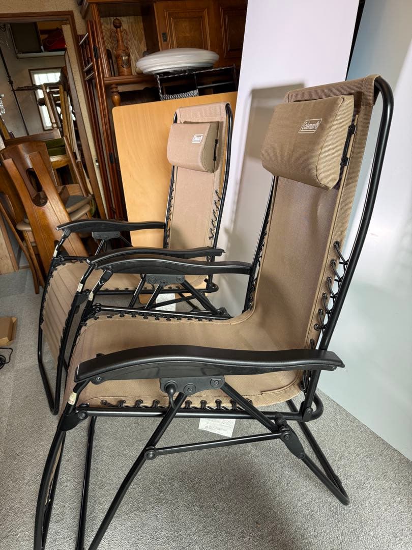 Coleman インフィニティチェア 2脚 ベージュ 折りたたみ リクライニング