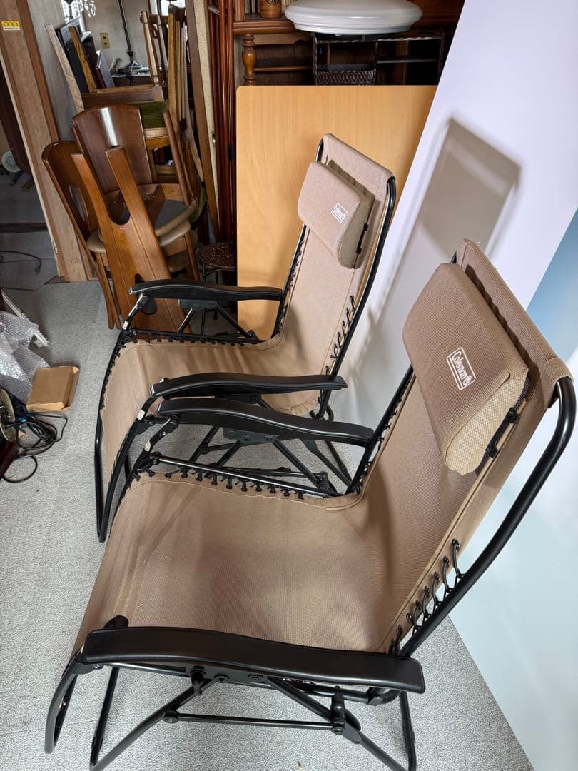 Coleman インフィニティチェア 2脚 ベージュ 折りたたみ リクライニング
