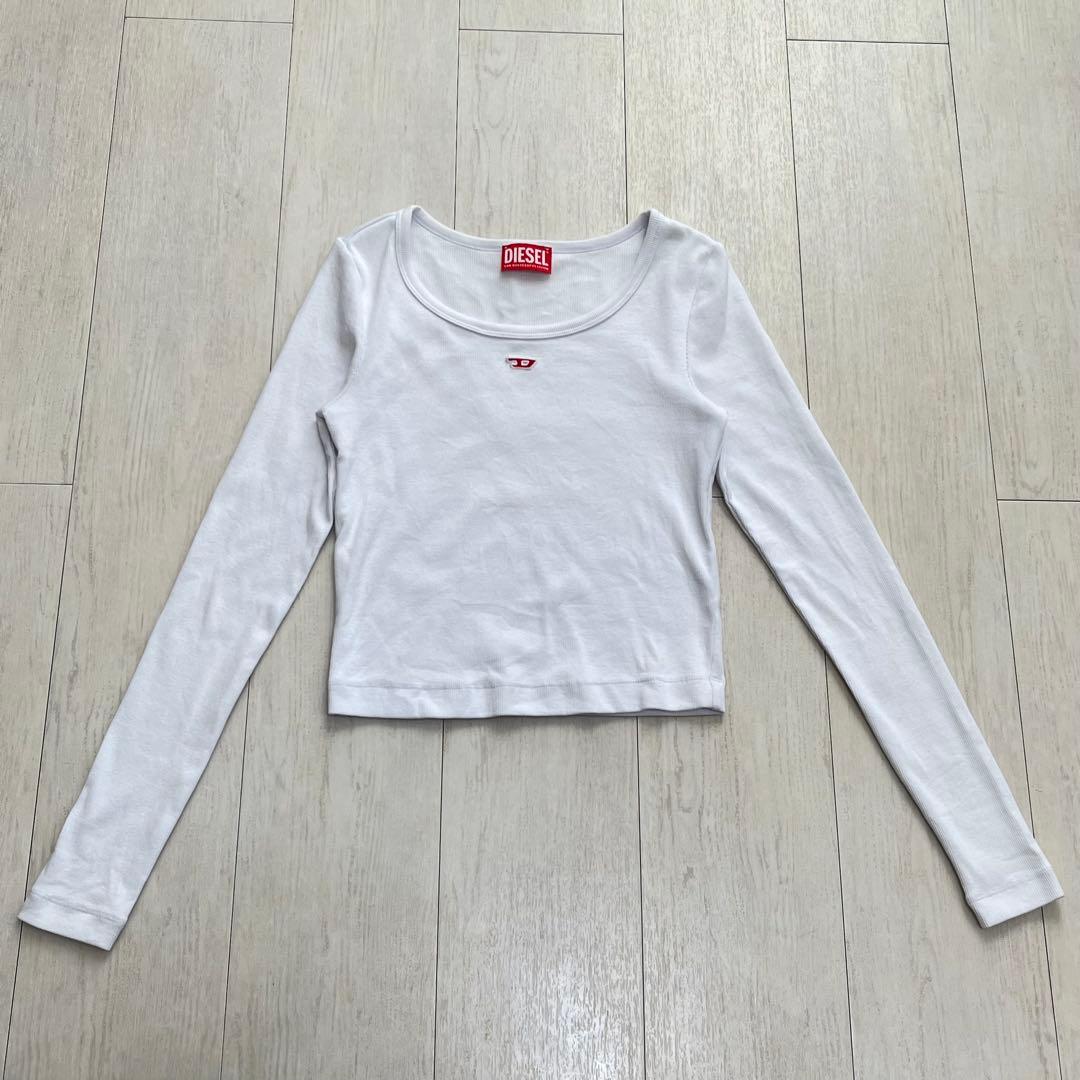 DIESEL 長袖Tシャツ ホワイト Y2K カットソー