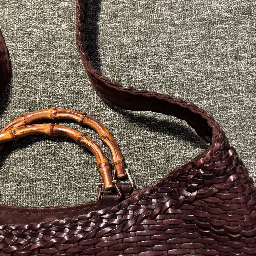 c*a様 正規品⭐️ GUCCI グッチ　バンブーハンドバッグ　編み込み　ヴィン