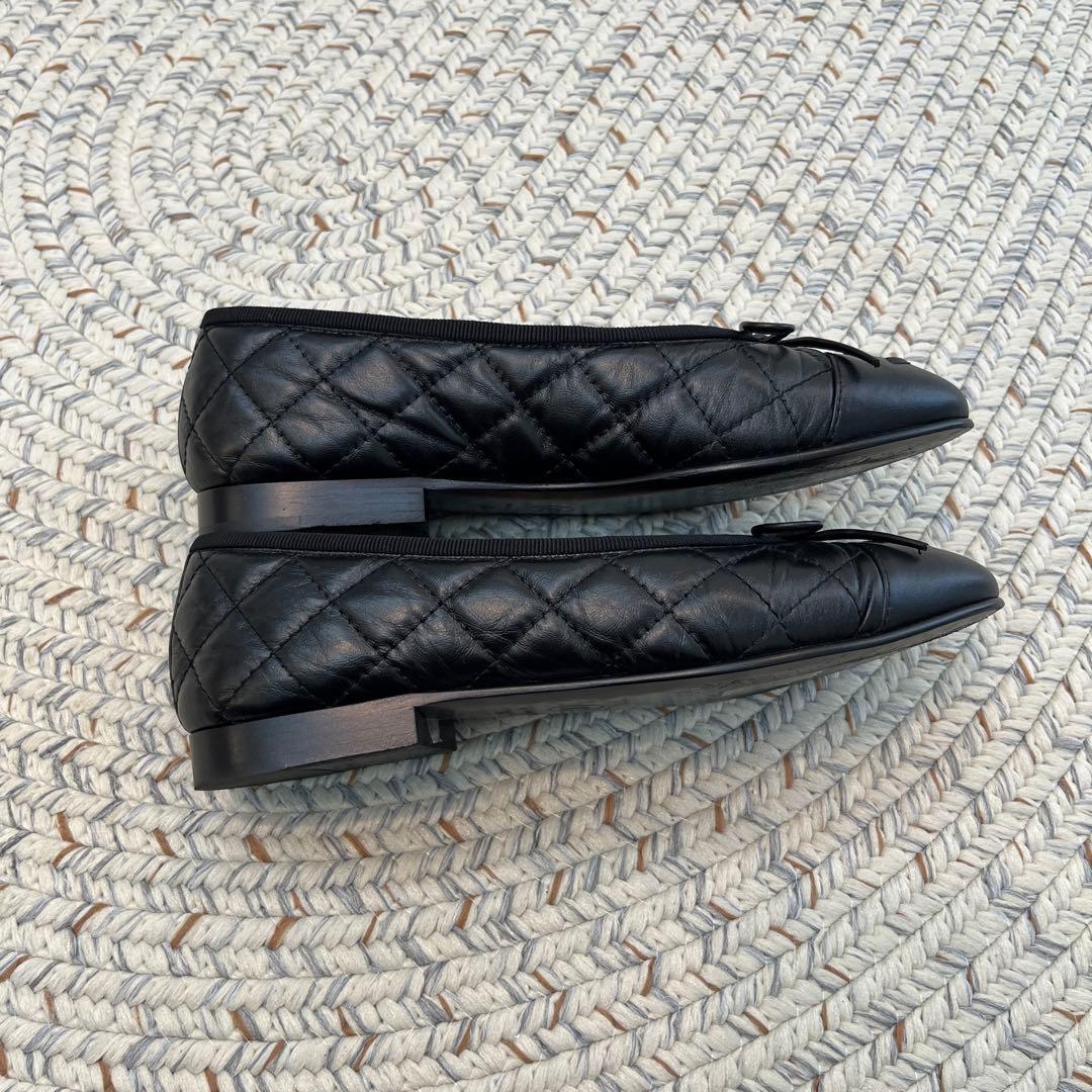 CHANEL ブラック バレエシューズ　34