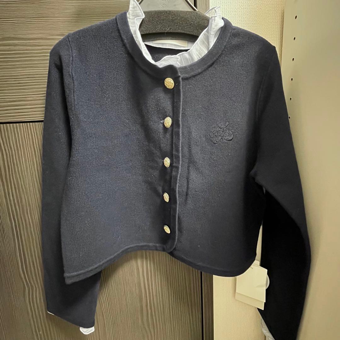 値下げ！【新品限定】CELFORD フリルデタッチャブルカーディガン NVY