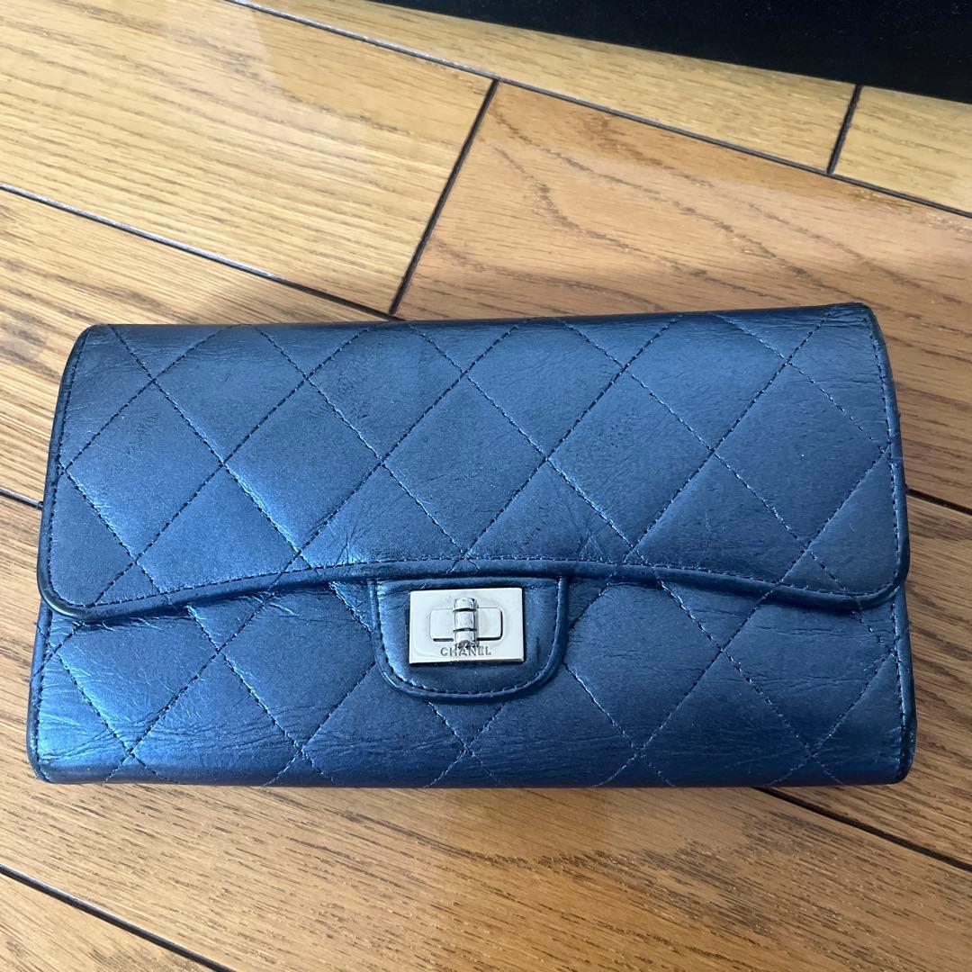 シャネル　長財布CHANELウォレット　ネイビー
