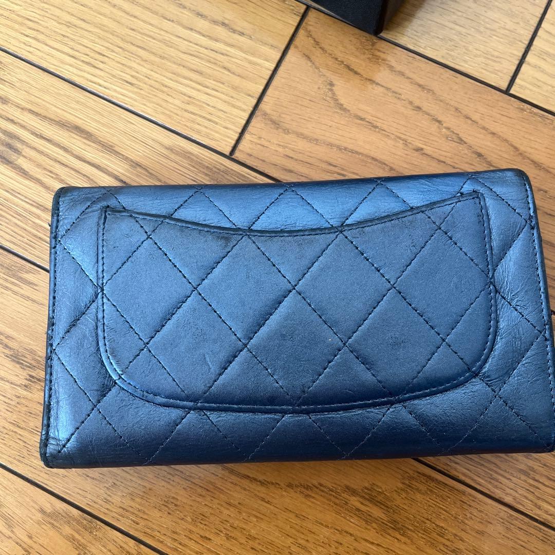 シャネル　長財布CHANELウォレット　ネイビー