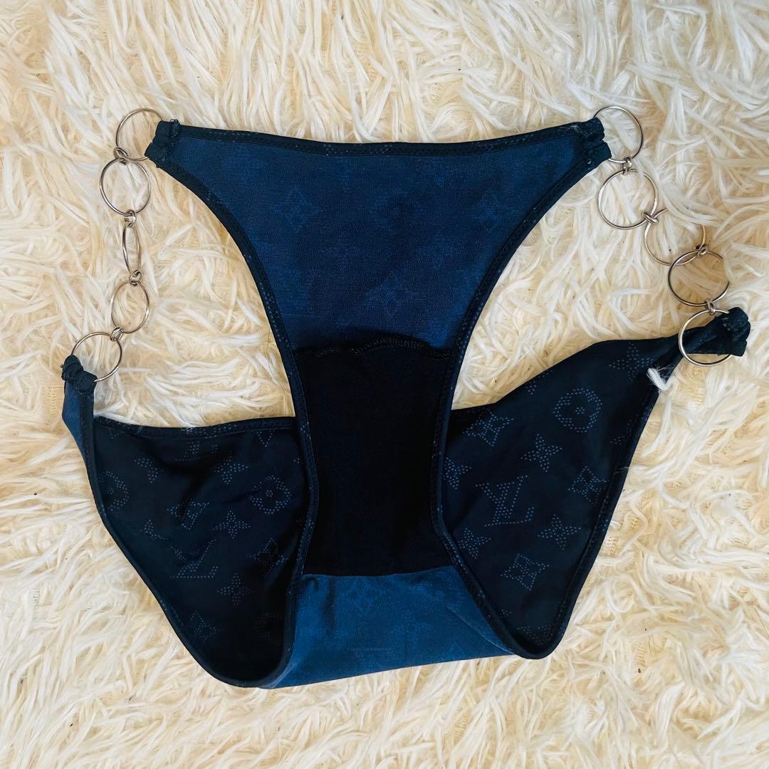 ルイ ヴィトン 水着 ビキニ モノグラム チェーン ネイビー レディース 三角