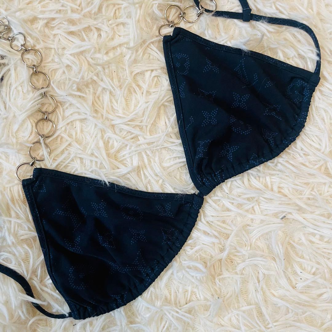 ルイ ヴィトン 水着 ビキニ モノグラム チェーン ネイビー レディース 三角