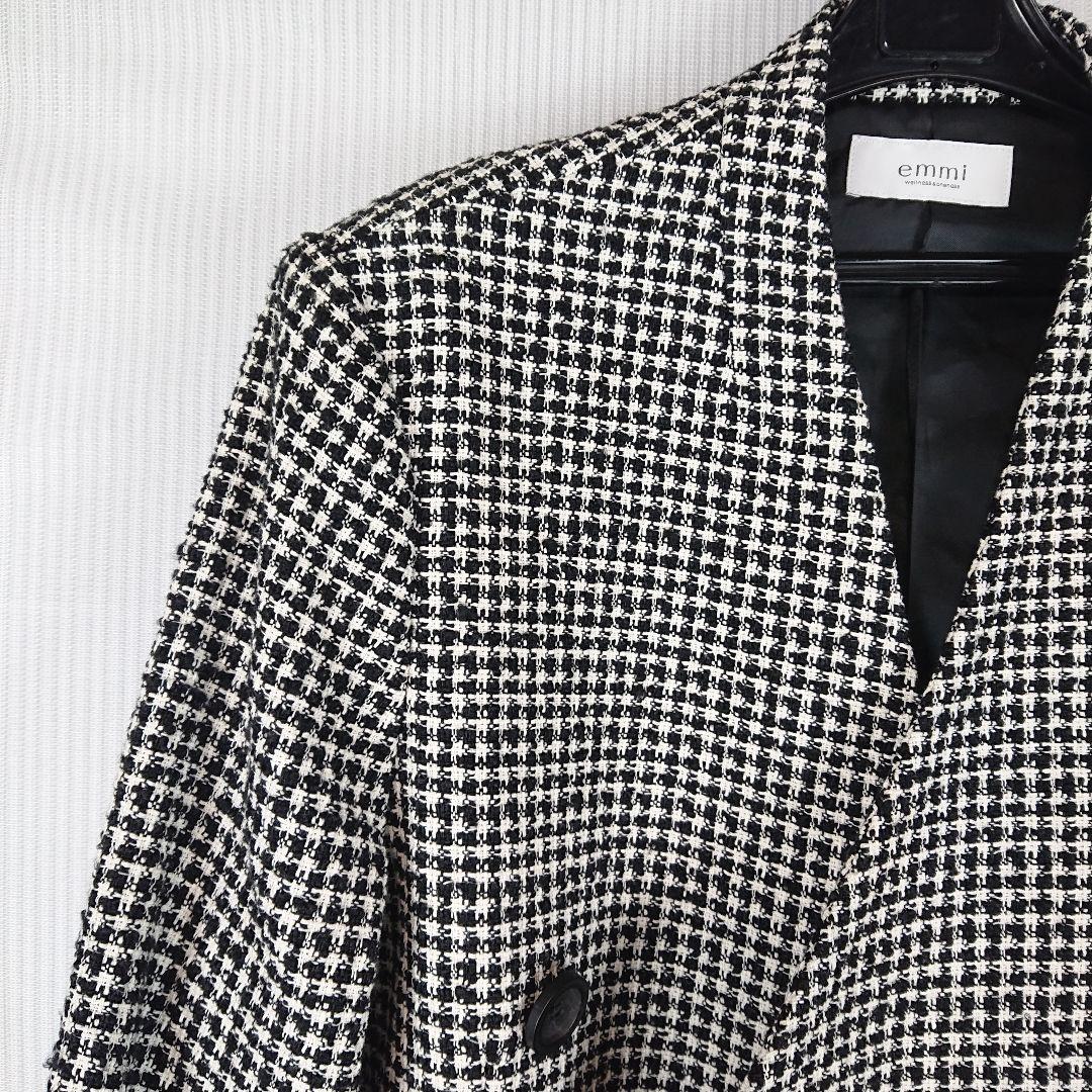 a907 emmi/エミ ノーカラーダブルジャケットコート 未使用 S