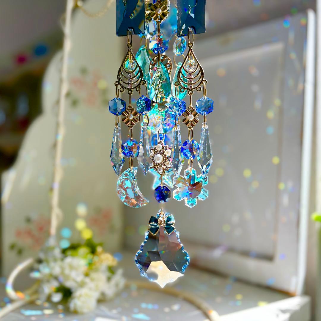 おばこ丸ミディアムサファイアシルバーグレイズ✩.*˚七夕サンキャッチャー