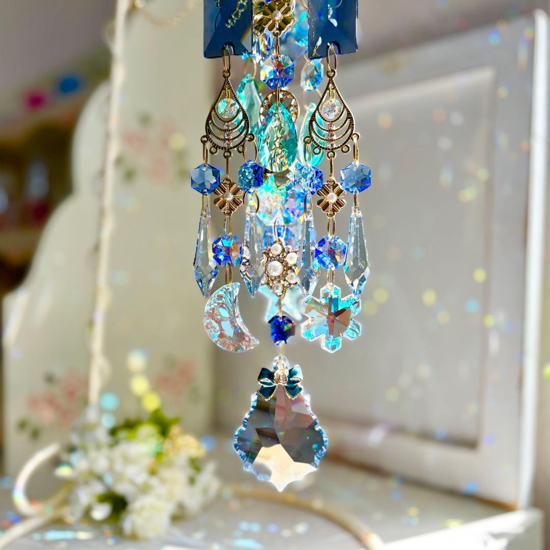 おばこ丸ミディアムサファイアシルバーグレイズ✩.*˚七夕サンキャッチャー