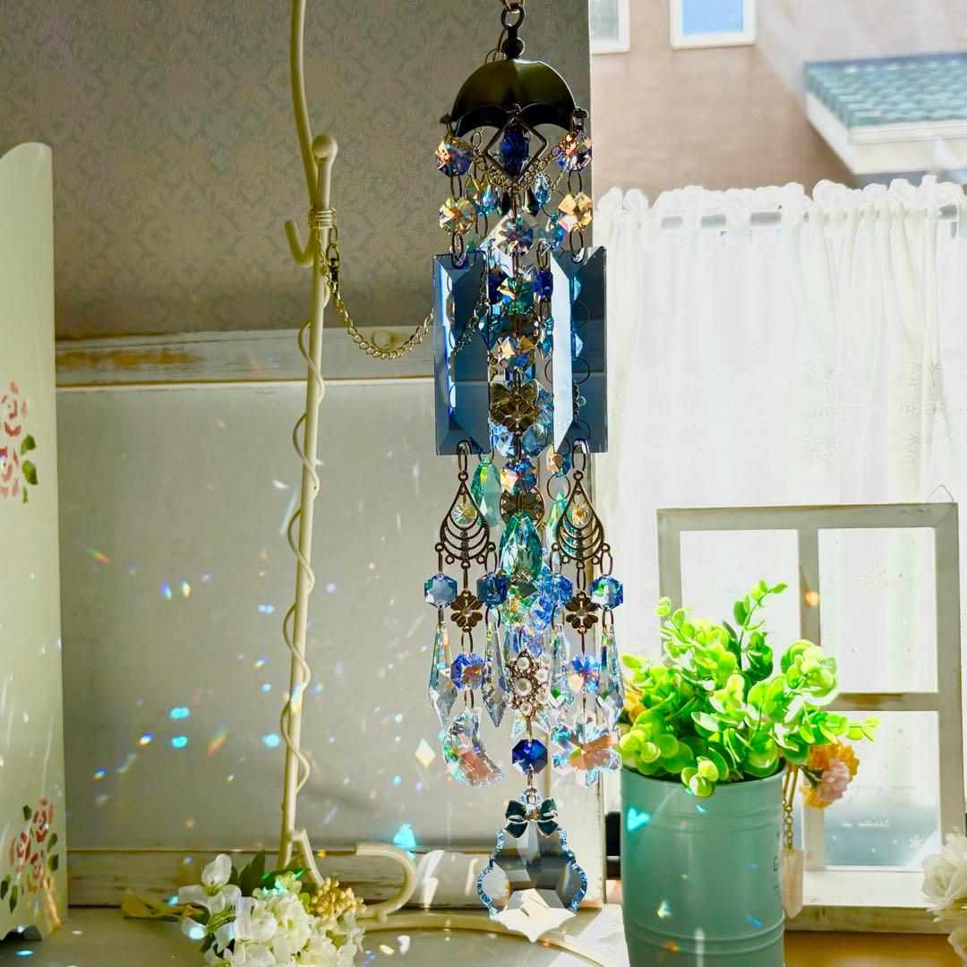 おばこ丸ミディアムサファイアシルバーグレイズ✩.*˚七夕サンキャッチャー