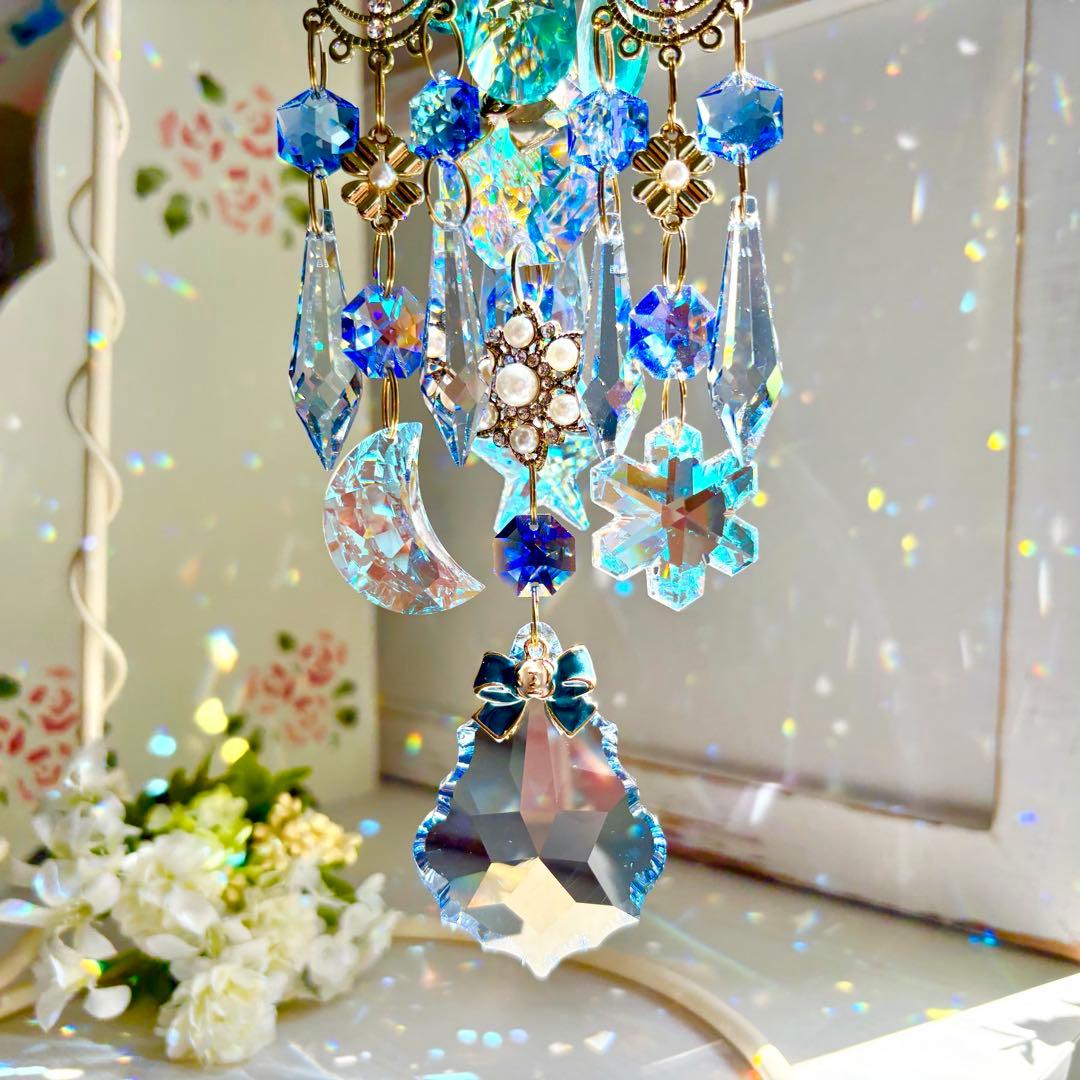 おばこ丸ミディアムサファイアシルバーグレイズ✩.*˚七夕サンキャッチャー