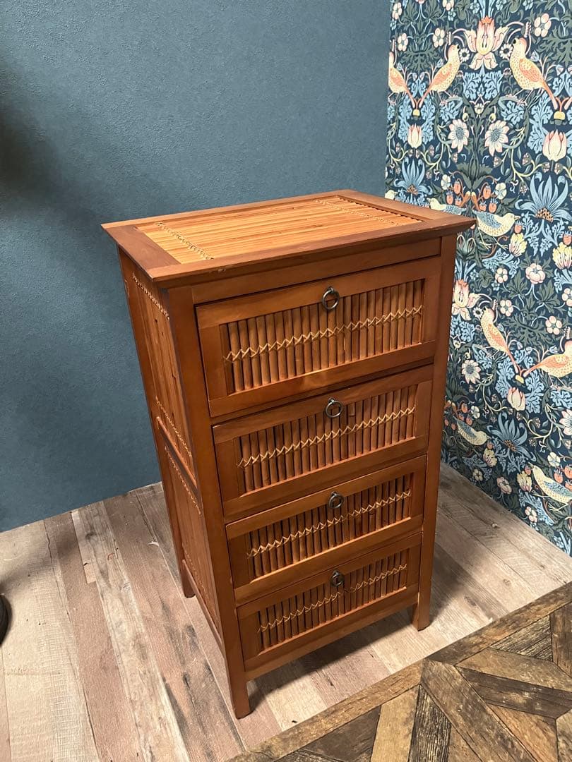 なみだ雨＊アジアン チェスト バンブー インテリア 箪笥 昭和レトロ
