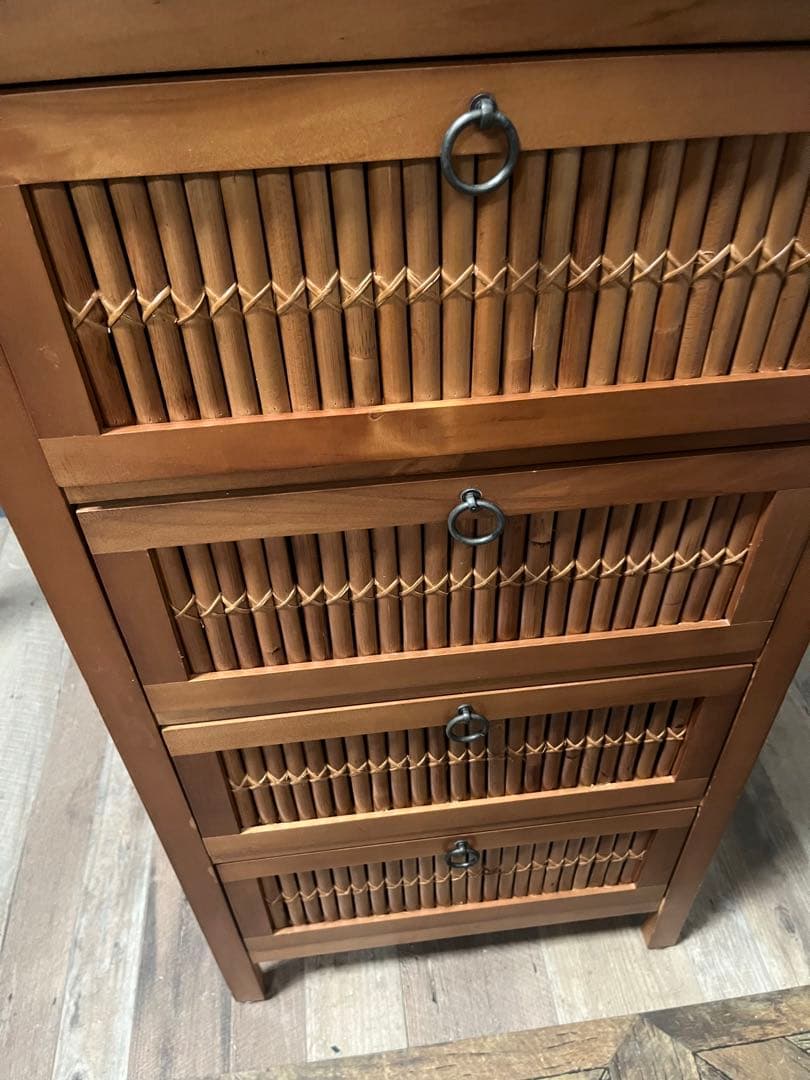 なみだ雨＊アジアン チェスト バンブー インテリア 箪笥 昭和レトロ