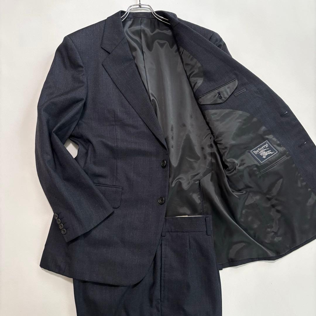 バーバリー スーツ セットアップ Lサイズ チェック柄 ネイビー