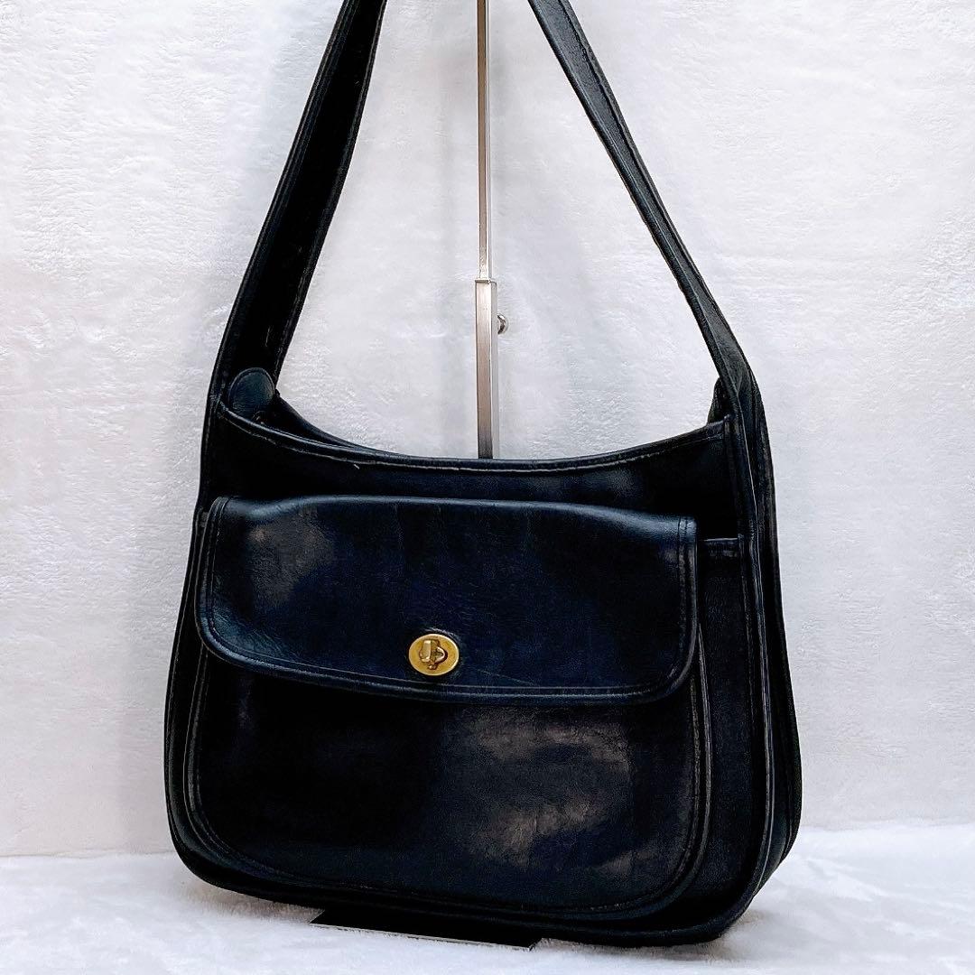 ✨美品✨COACH コーチ ターンロック エルゴ トートバッグ ブラック レザー