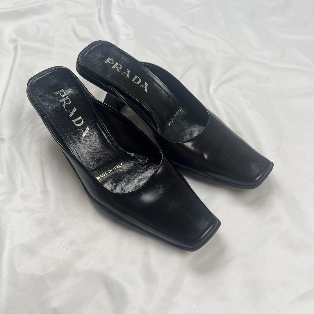 靴 Arcive PRADA leather mules black