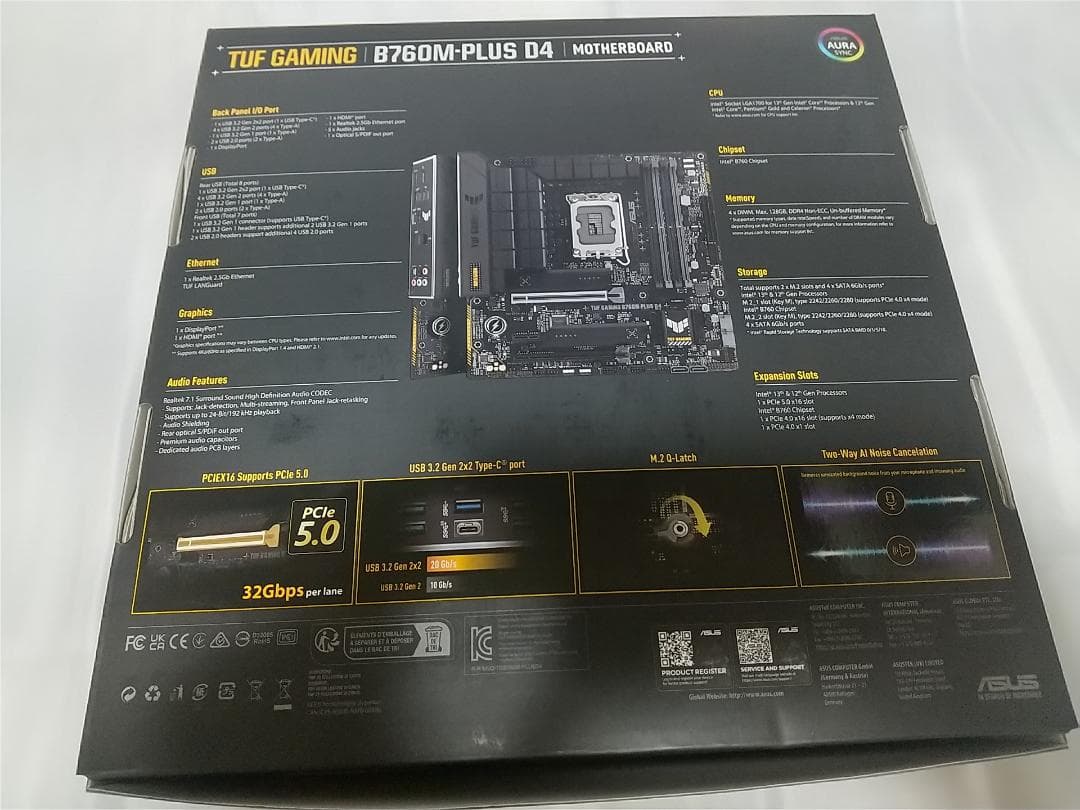 ASUS TUF GAMING B760M-PLUS D4 マザーボード