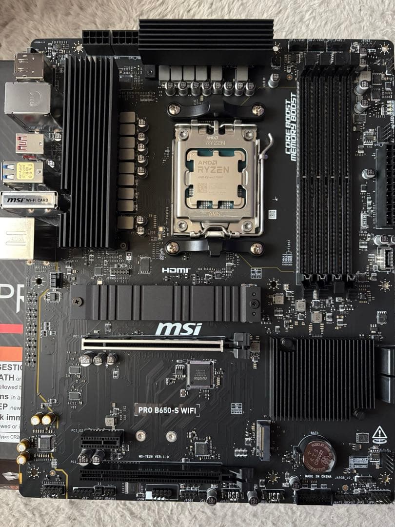 RYZEN5 7500F MSI PRO B650-S WIFIメモリセット