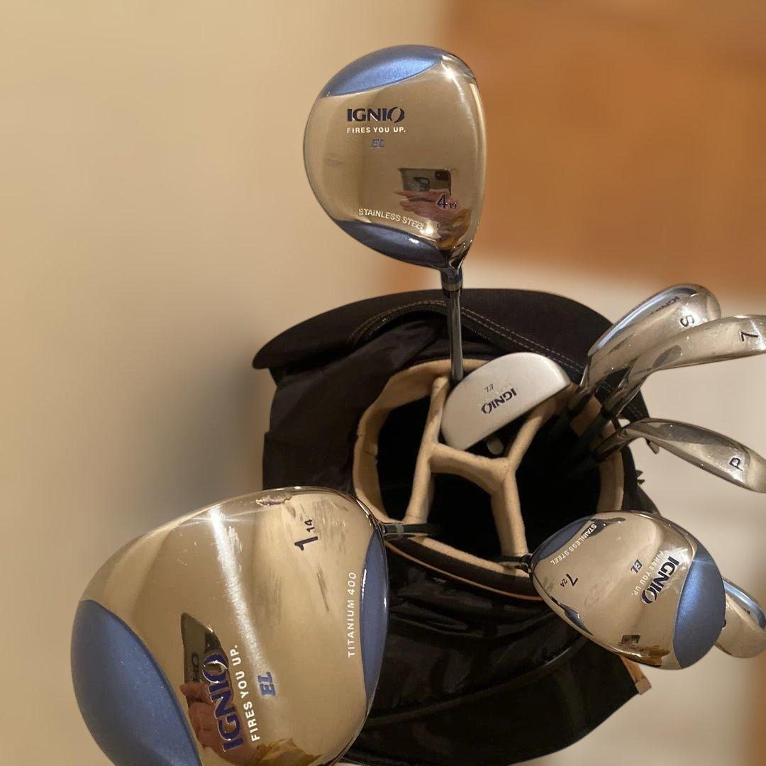 【中古美品】IGNIO ゴルフクラブセット 8本セット　ゴルフバッグ付き