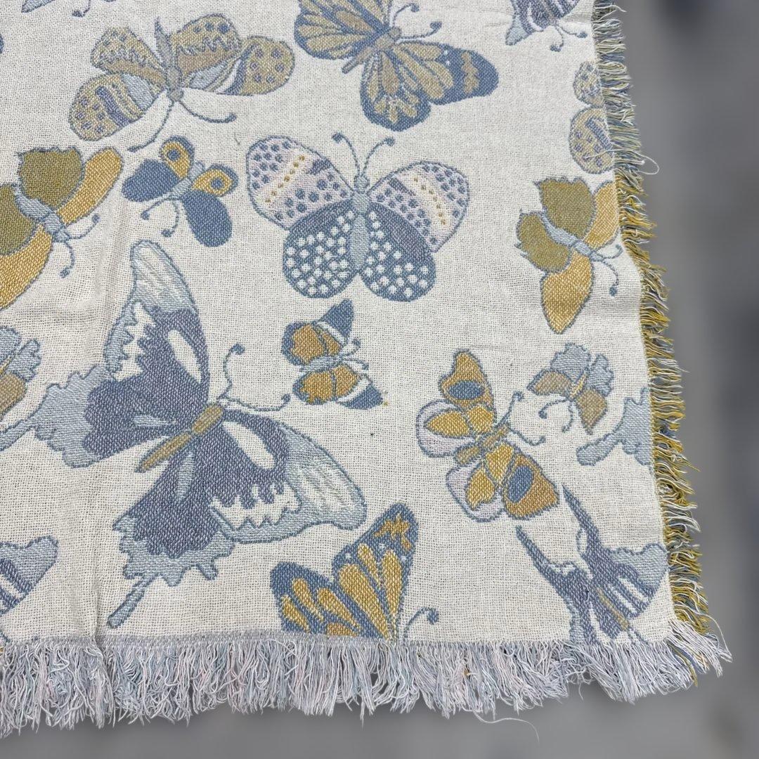 蝶々　マルチカバー　ソファーカバー　ヴィンテージラグ　150x115